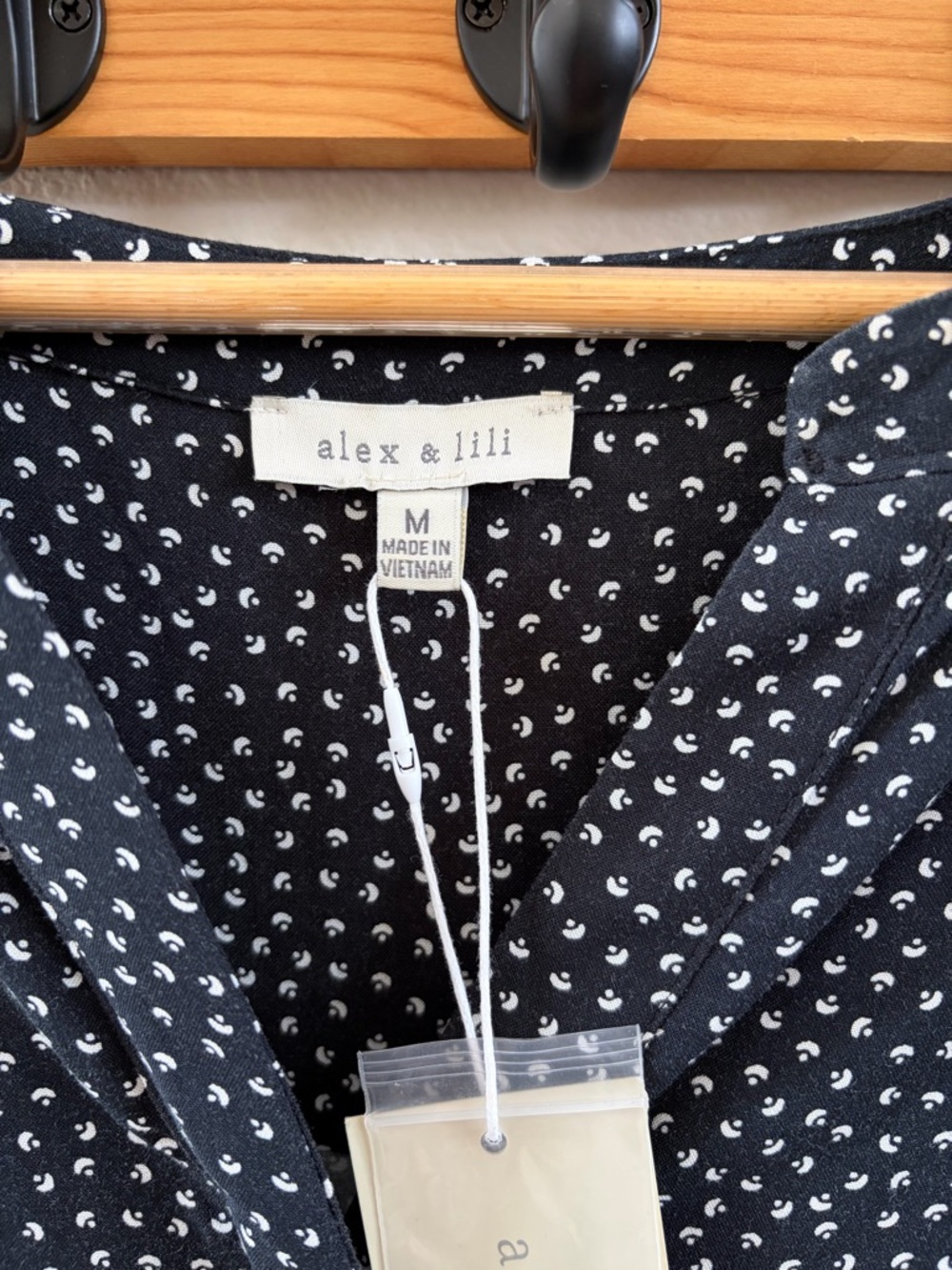 Alex & Lili Black Patterned Midi Shirt Dress - Picture 2 of 4